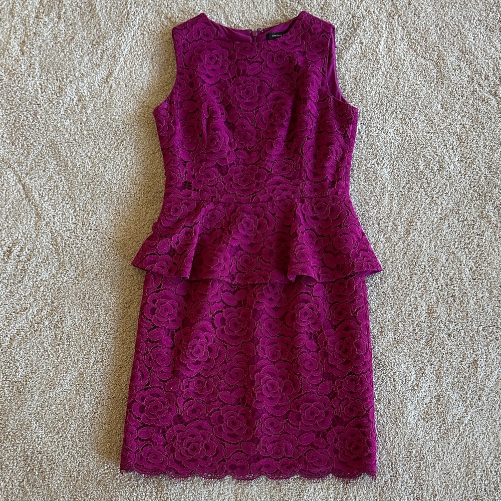 Cynthia Steffe Fuchsia Lace Midi Dress